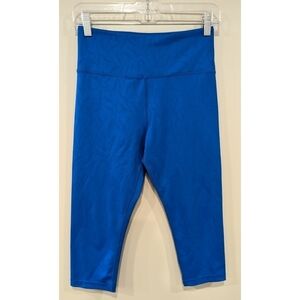 ZYIA Active Blue Leaf Print Capri Leggings Size 6-8